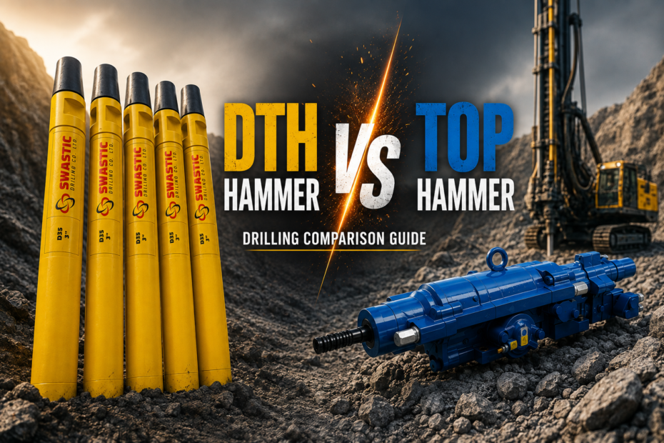 DTH Hammer vs Top Hammer drilling comparison for mining and hard rock drilling